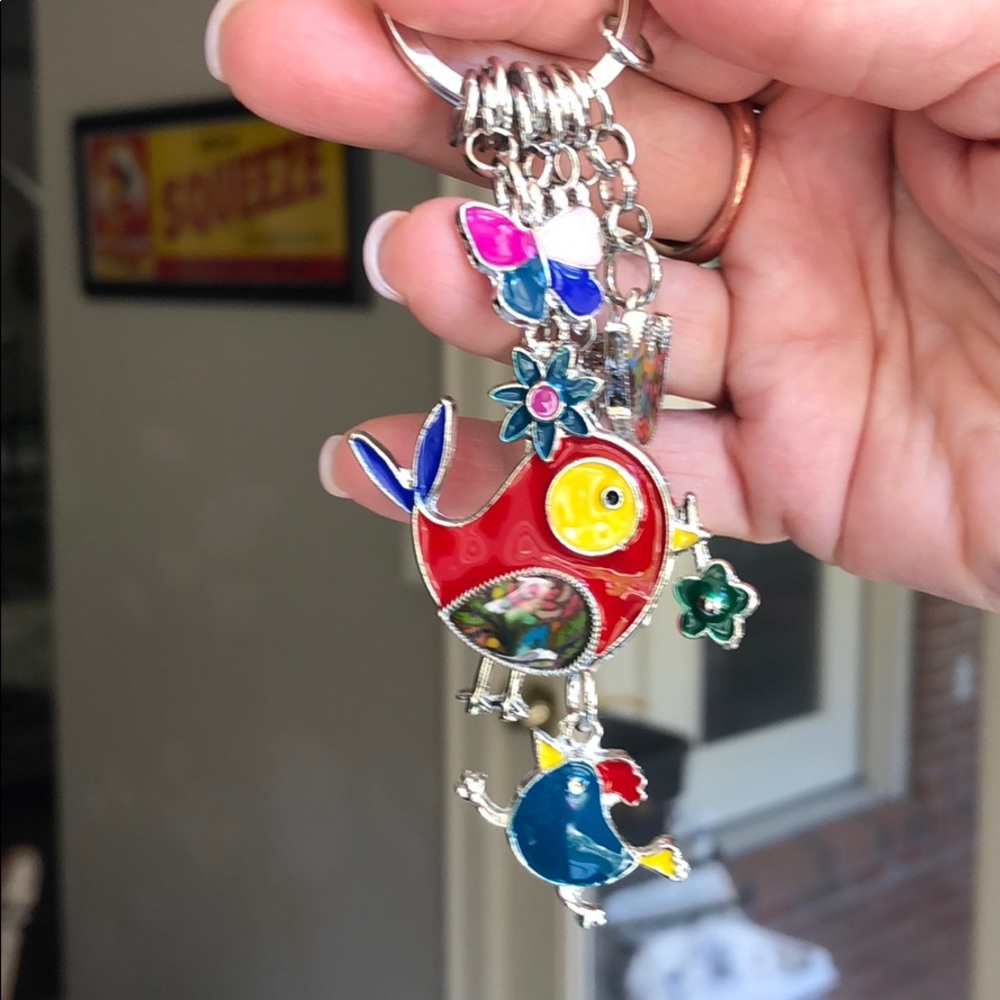 Keychain/bag charm birds butterfly flower sun - Picture 3 of 3